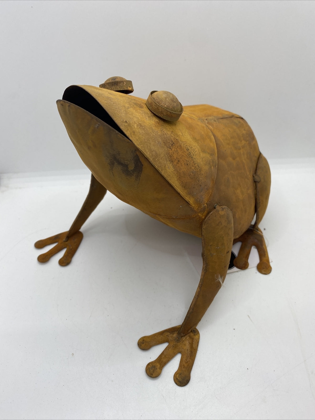 Rusty Metal Frog Garden Decor Statue Ornament Decor Large Brown