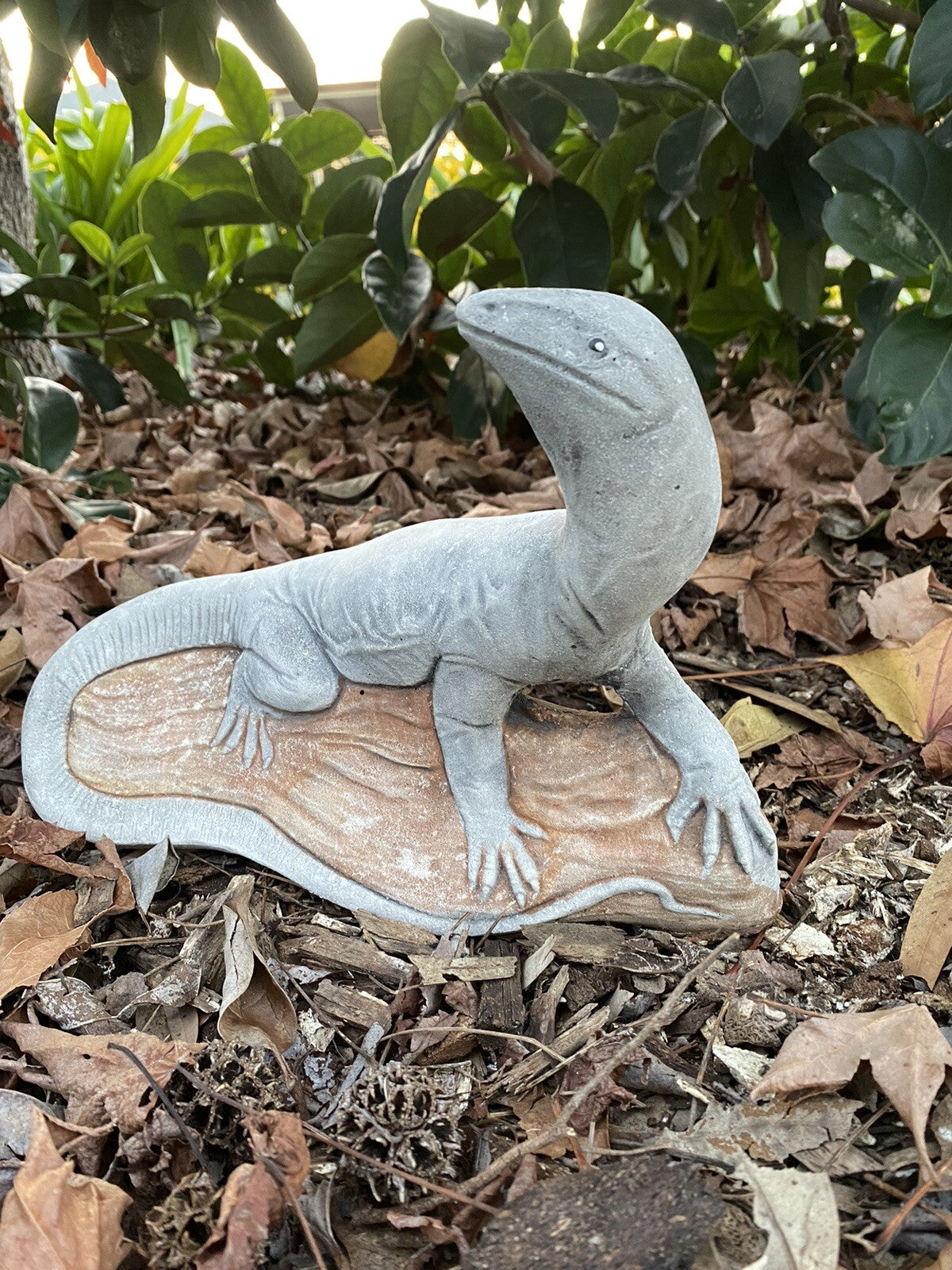 Goanna Basking Lizard Statue Ornament Animal Concrete Garden Australian Made