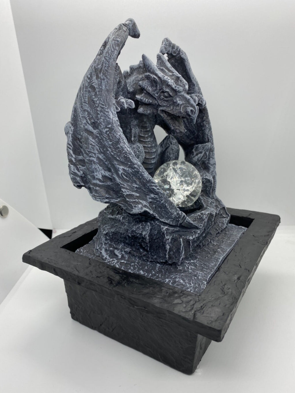 MYSTICAL DRAGON WATER FEATURE FOUNTAIN INDOOR OUTDOOR BENCH TOP HOME DECOR