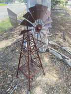 Rustic Windmill Metal Southern Cross Garden Ornament Sculpture Rust  230CM