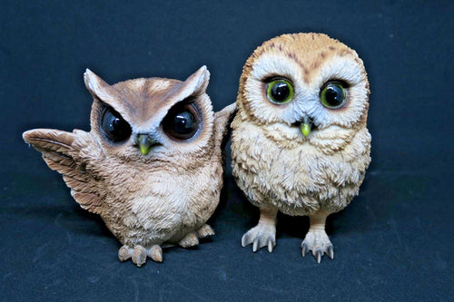 BARN OWL SET OF 2 GARDEN ~STATUE ~ ORNAMENT ~ FIGURINE ~ HOME DECOR FIGURINE