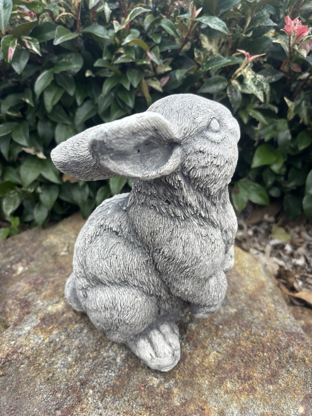 Australian Made Concrete Twin Rabbits Garden Statue | Standing & Laying Bunny