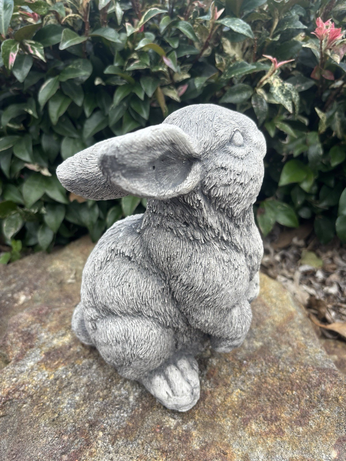 Australian Made Concrete Twin Rabbits Garden Statue | Standing & Laying Bunny