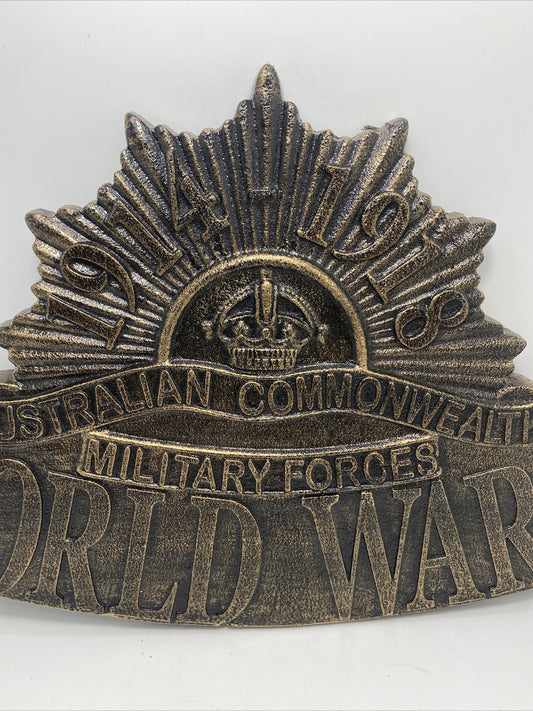 Australian Commonwealth Military Forces WW1 Cast Iron Hanging Sign Reproduction