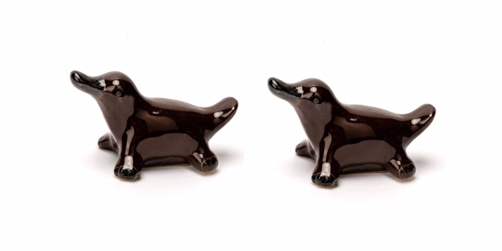 Floating Porcelain Platypus Pond Aquarium Garden Ornament Brown Set of 2