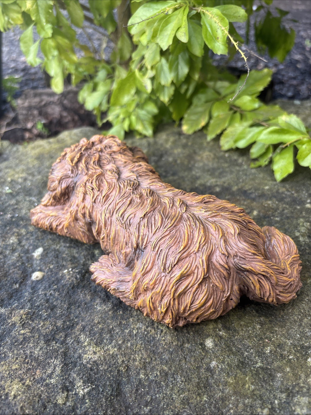 CAVOODLE SLEEPING STATUE PUPPY DOG ANIMAL GARDEN ORNAMENT SCULPTURE