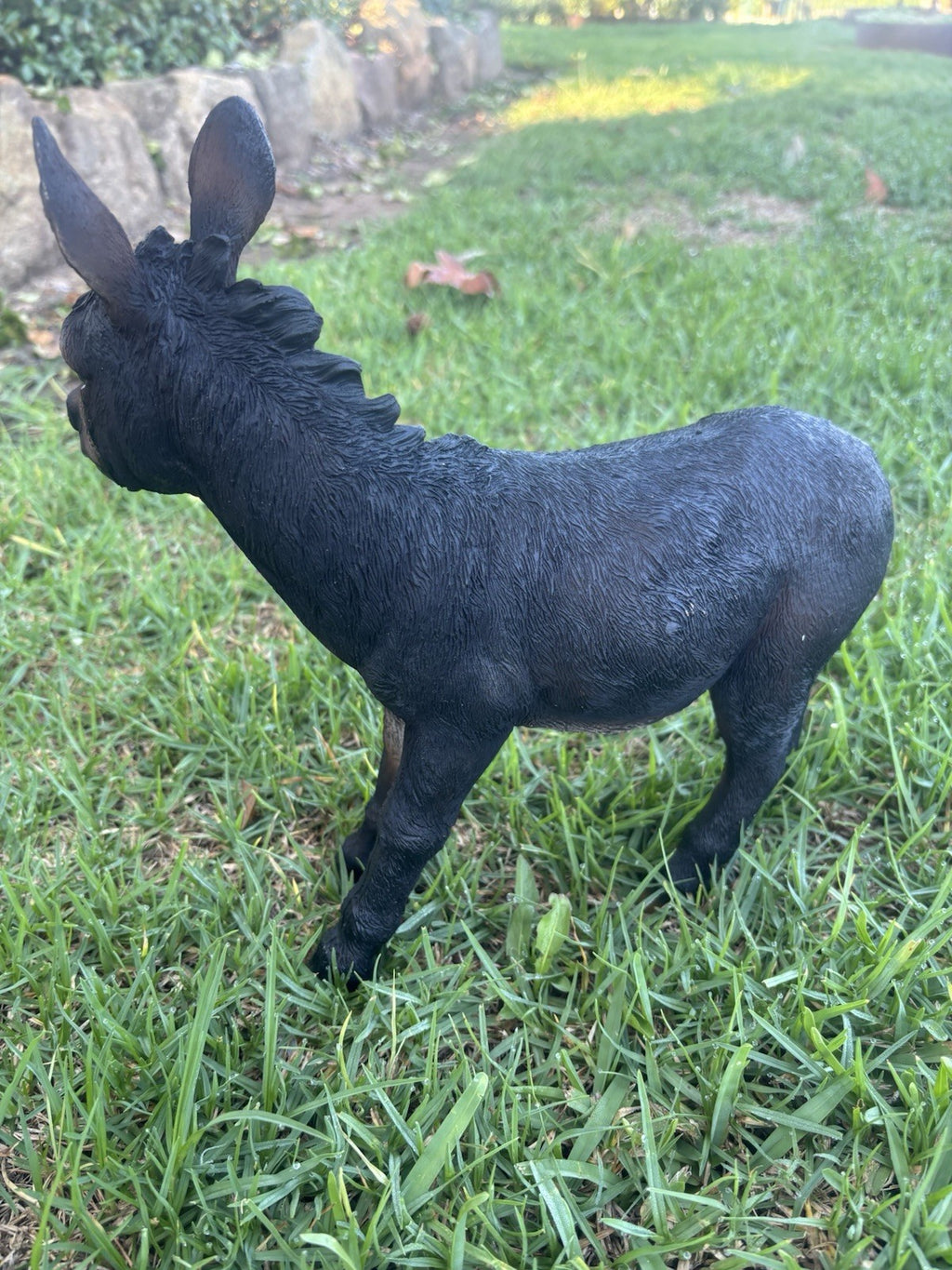 Resin Donkey Garden Statue | Farm Animal Ornament | Indoor & Outdoor Décor