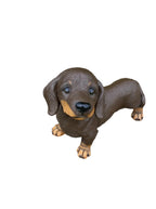 DACHSHUND SAUSAGE DOG MEMORIAL PUPPY ANIMAL GARDEN ORNAMENT BROWN 22cm