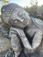 Concrete Buddha Garden Statue | Peaceful Sitting Buddha Outdoor Ornament