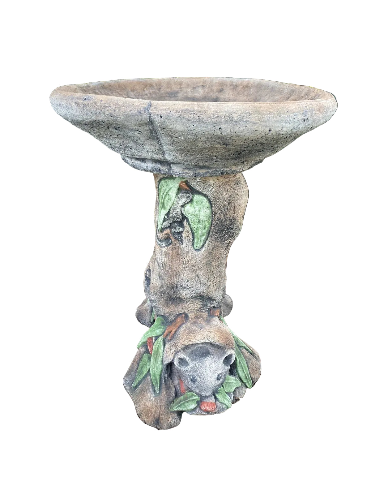 Bird Bath Possum With Gum Design - Pick up only