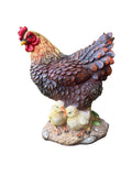 Chicken Hen With Chicks Poultry Statue Garden Ornament