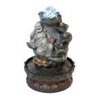 HAPPY BUDDHA  DRIFT WATER FEATURE FOUNTAIN INDOOR OUTDOOR BENCH TOP HOME DECOR