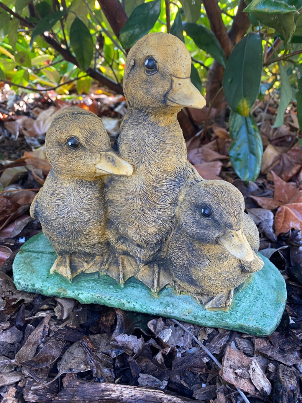 3 Duck Duckling Fowl Statue Ornament Farm Animal Concrete Garden Australian Made