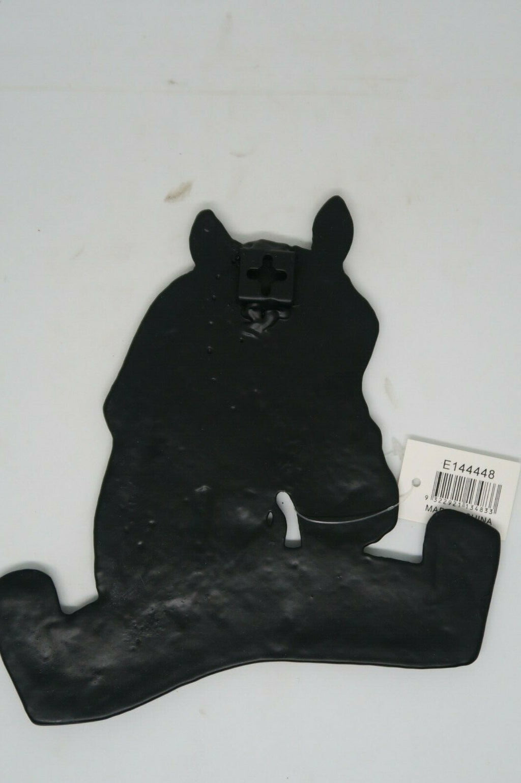 Cast Iron Antique Welcome Horse Hanging Sign Vintage Dark Brown