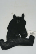 Cast Iron Antique Welcome Horse Hanging Sign Vintage Dark Brown