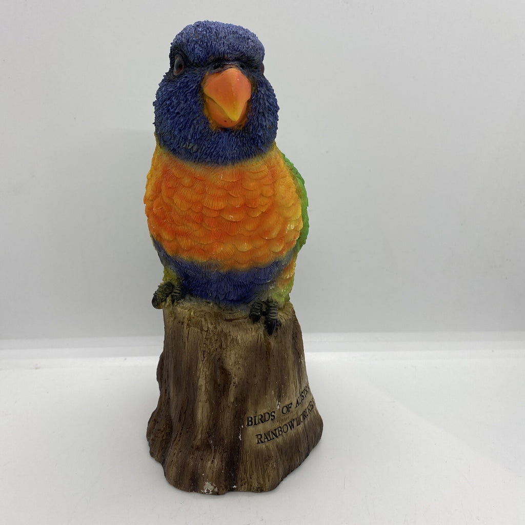 AUSTRALIAN RAINBOW LORIKEET BIRD ANIMAL GARDEN STATUE ORNAMENT  MONEY BOX