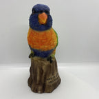 AUSTRALIAN RAINBOW LORIKEET BIRD ANIMAL GARDEN STATUE ORNAMENT  MONEY BOX