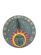 SUNDIAL WITH SUN DESIGN CAST IRON GARDEN DECOR SUN DIAL