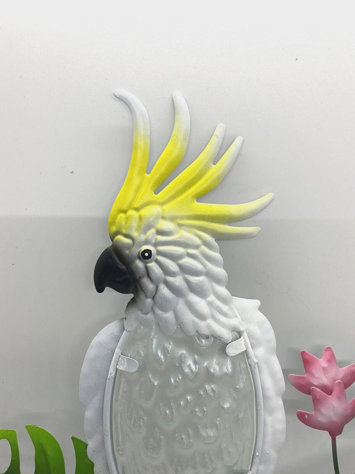 Australian Cockatoo Bird Metal Wall Art Hanger Indoor Outdoor Decor Garden