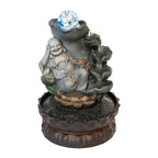 HAPPY BUDDHA  DRIFT WATER FEATURE FOUNTAIN INDOOR OUTDOOR BENCH TOP HOME DECOR