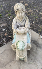 Boy On Tractor Garden Statue - Pick up Only