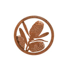 Australian Native Banksia Flower Garden Round Rust Corten Metal Wall Art 60 cm