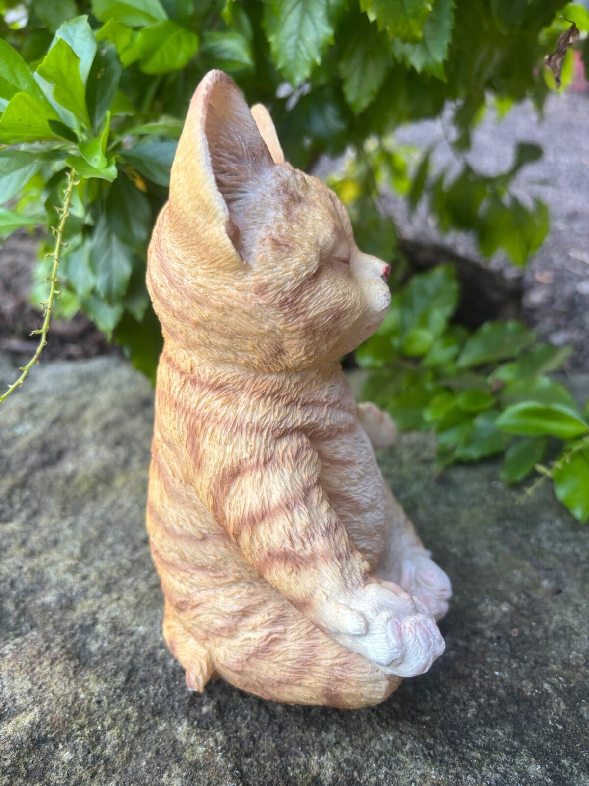 GINGER CAT FENGSHUI ANIMAL GARDEN STATUE ORNAMENT FIGURINE SCULPTURE MONEY BOX