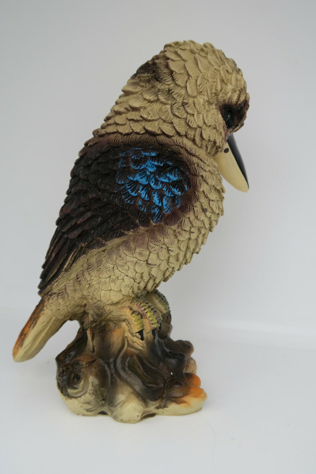 AUSTRALIAN KOOKABURRA BIRD ON A BRANCH ANIMAL GARDEN STATUE ORNAMENT GIFT