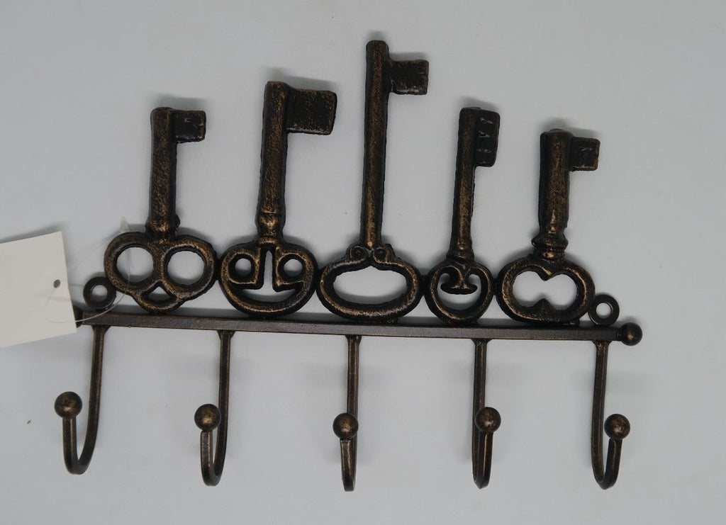 5 Hook Cast Iron Metal Rustic Key Hook Holder Rack Home Decor