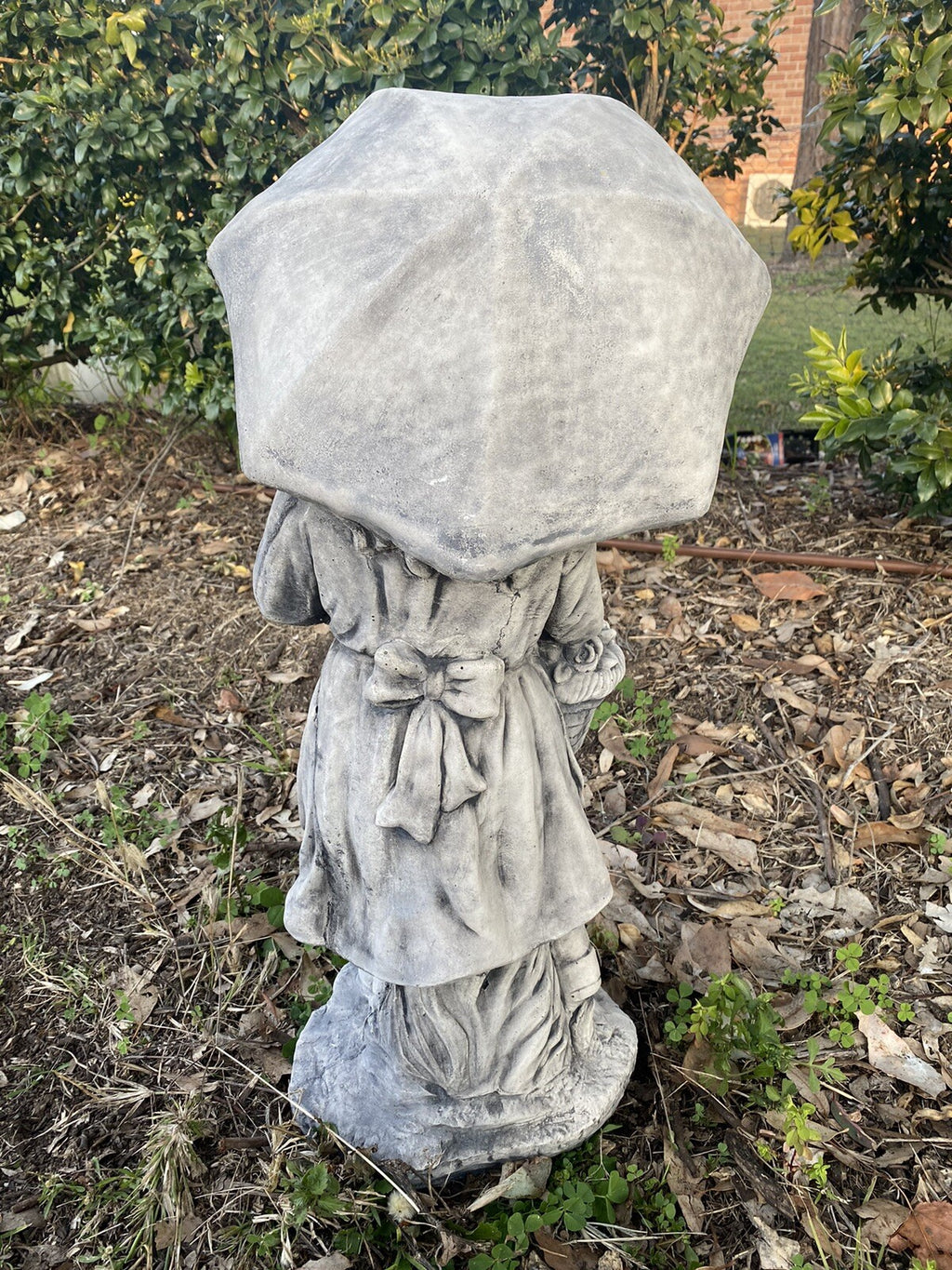 Girl Holding Umbrella Garden Statue - Pick up only