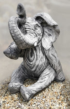 Concrete Elephant Garden Statue – Outdoor Cement Elephant Ornament – Garden Deco