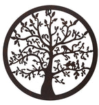 Tree of Life Metal Hanging Wall Art 40 cm Round Rustic Sculpture Home Garden