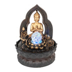 BUDDHA GOLD THAI GILT WATER FEATURE FOUNTAIN INDOOR OUTDOOR BENCH TOP HOME DECOR