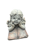 Girl Reading A Book Statue Ornament Concrete Garden Australian Made