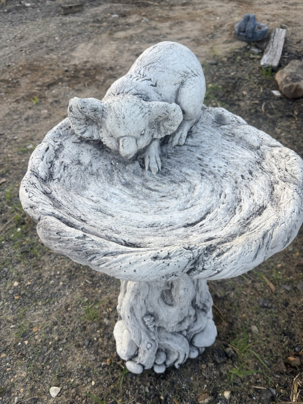 Concrete Koala Bird Bath | Australian Wildlife Garden Feature Pick Up Only