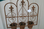 Rustic Brown Iron Window Flower Pot Holder Stand Planter Home Garden Decor