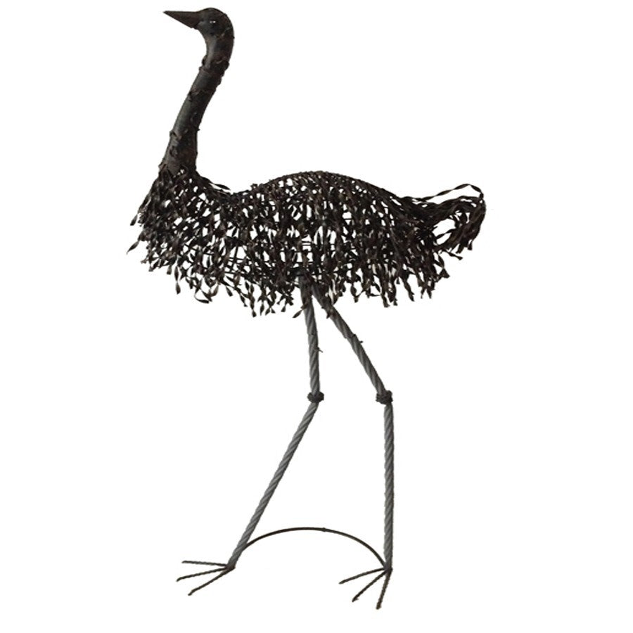 Metal Australian Emu Garden Ornament Bird Sculpture Statue Black 92cm