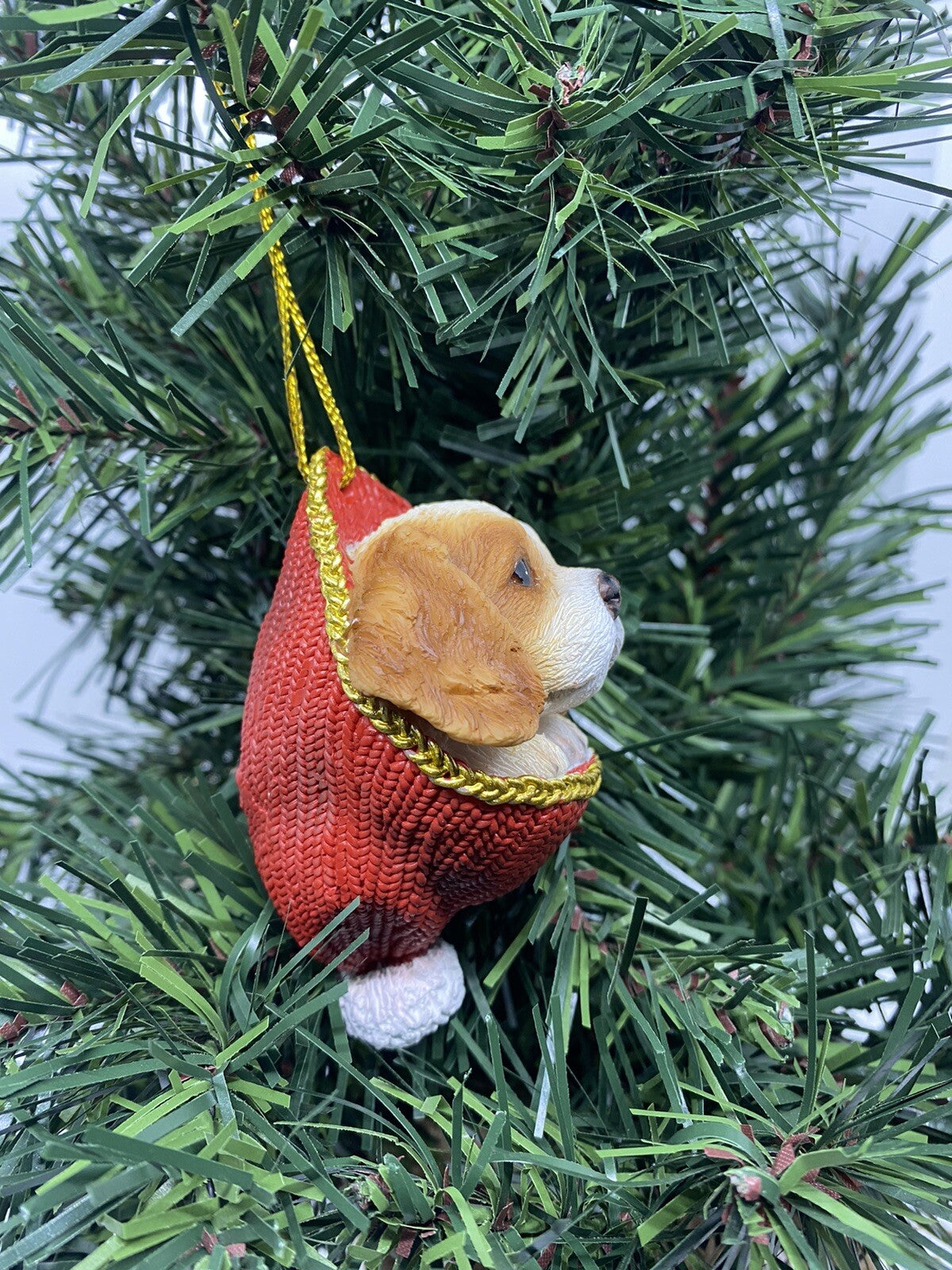 2 x Cavalier Dog Puppy Christmas Xmas Tree Decoration Statue Home Decor