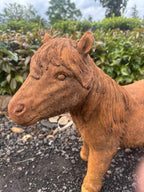 Concrete Horse Garden Statue Rustic Finish Outdoor Animal Ornament Pick up Only
