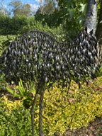 Metal Australian Emu Garden Ornament Bird Sculpture Statue Black 92cm