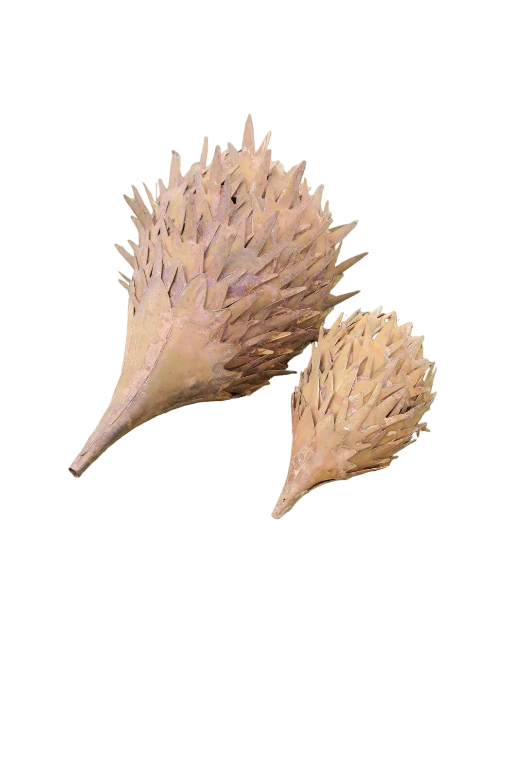 Echidna Statue Australian Native Wildlife Metal Ornament Garden Lawn Set of 2