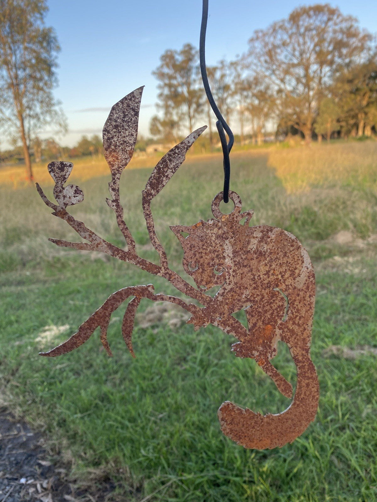 Possum Silhouette Rust Corten Steel Metal Garden Wall Art Hanging  Home 28cm H