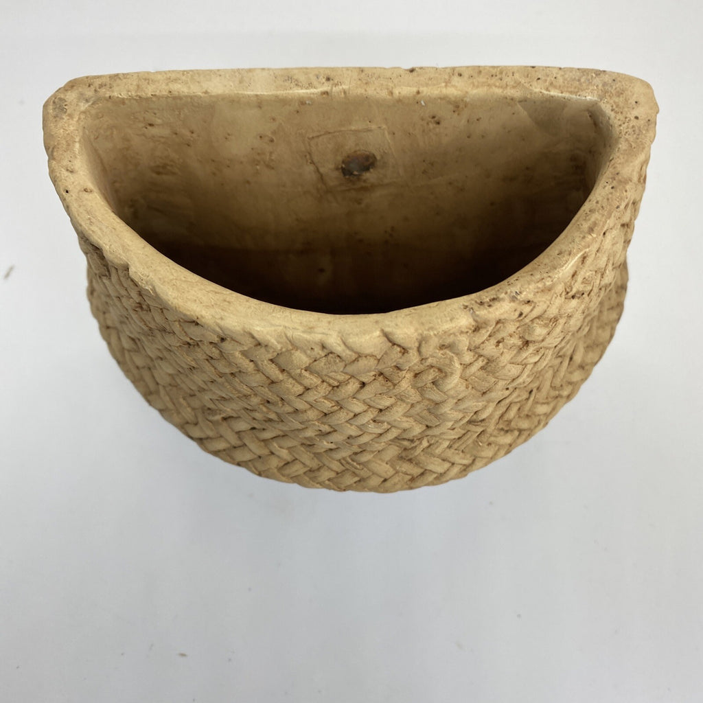 Basket Weave Wall Pots Pot Set of 2 Round Indoor Plant Succulent White Trim