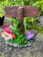Garden Gnome Chilling Welcome Sign Garden Ornament Statue