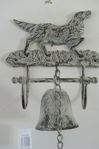 Cast Iron White Brown Antique Dog Door Bell Bracket Wall Mounted Doorbell