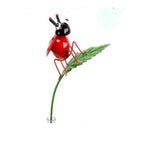 RAIN GAUGE RED LADY BUG ON A LEAF STAKE GARDEN DECOR