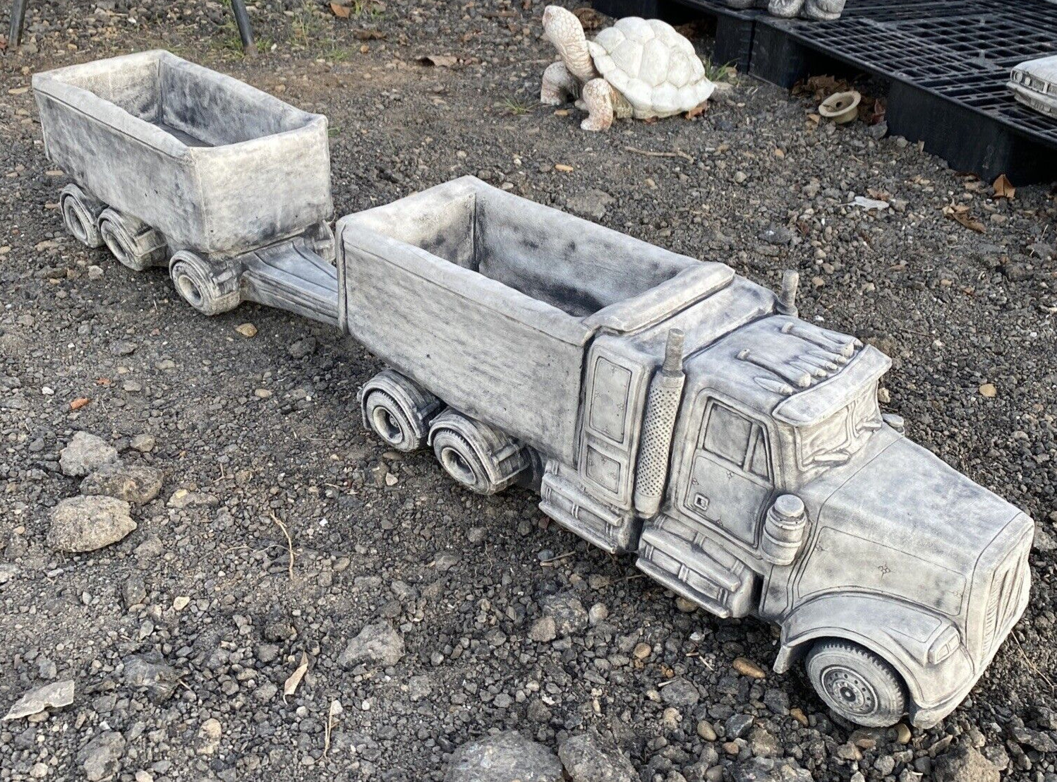 Truck and Dog Statue Ornament - Pick up only
