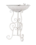 Wild Bird Bath Feeder Food Station Garden Ornaments Metal White Pad Bee Water