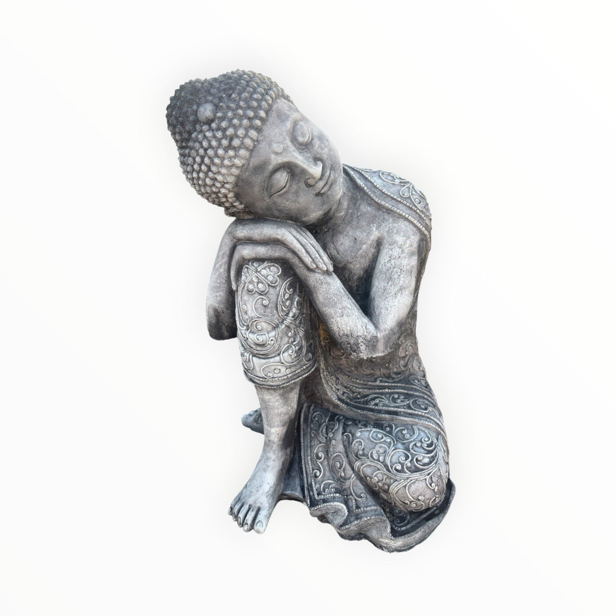 Concrete Buddha Garden Statue | Peaceful Sitting Buddha Outdoor Ornament