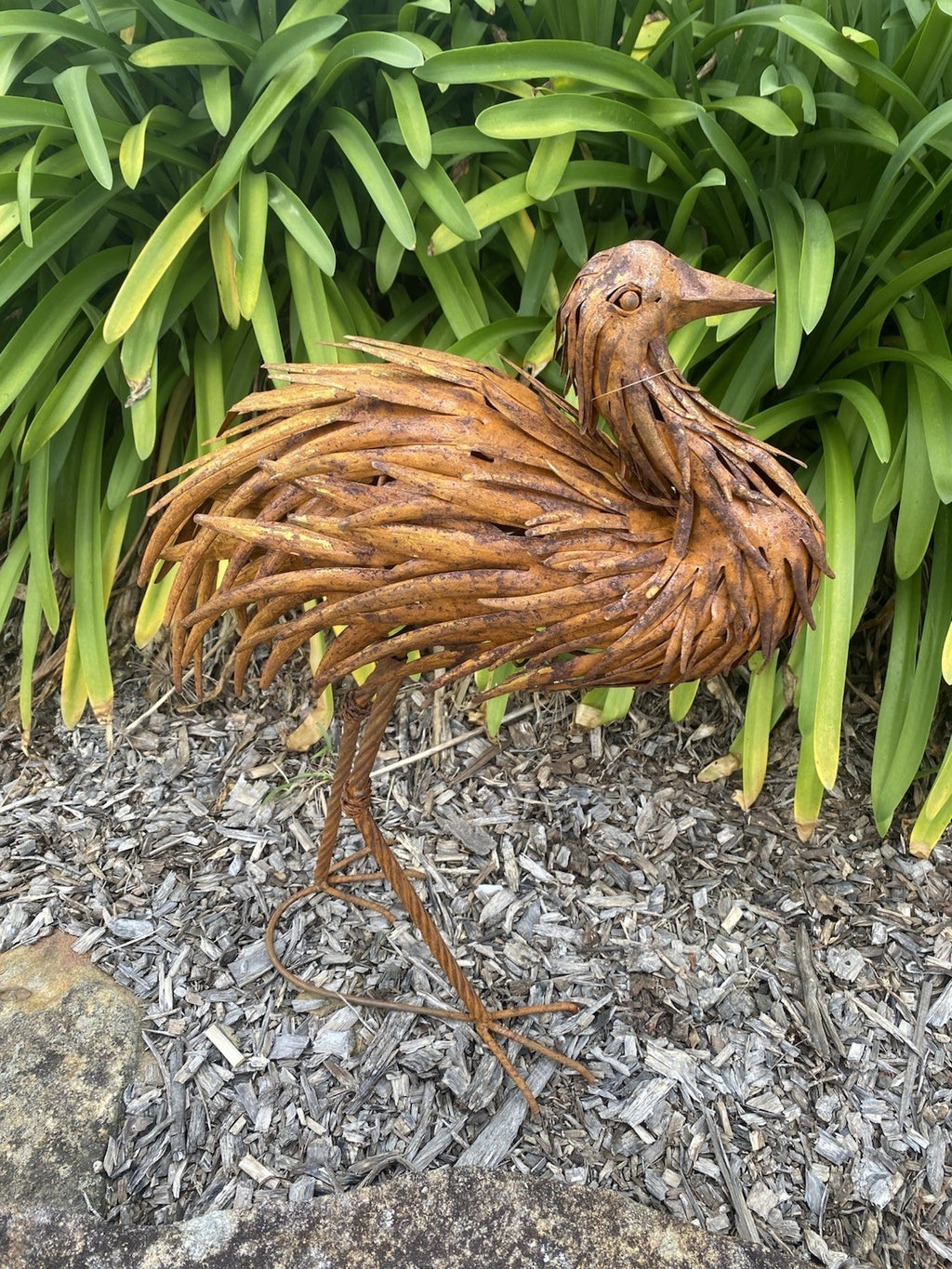Set of 2 Rustic Metal Emu Garden Statues | Australian Outdoor Garden Ornaments